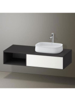Duravit Zencha jobbos alsószekrény 130, fiókrendező nélkül, fehér üveg/matt grafit ZE4819064800000