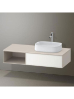 Duravit Zencha jobbos alsószekrény 130, fiókrendező nélkül, fehér üveg/matt taupe ZE4819064830000