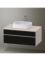 Duravit Zencha alsószekrény 100, dió fiókrendezővel, strukturált fekete/matt taupe ZE4821063830E00