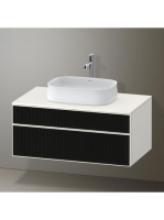 Duravit Zencha alsószekrény 100, dió fiókrendezővel, strukturált fekete/matt fehér ZE4821063840E00