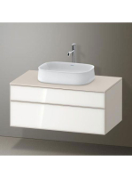 Duravit Zencha alsószekrény 100, dió fiókrendezővel, fehér üveg/matt taupe ZE4821064830E00