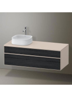 Duravit Zencha balos alsószekrény 130, dió fiókrendezővel, fekete tölgy/matt taupe ZE4822L16830E00