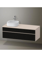 Duravit Zencha balos alsószekrény 130, fiókrendező nélkül, strukturált fekete/matt taupe ZE4822L63830000