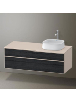 Duravit Zencha jobbos alsószekrény 130, tölgy fiókrendezővel, fekete tölgy/matt taupe ZE4822R16830I00