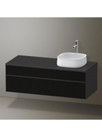 Duravit Zencha jobbos alsószekrény 130, tölgy fiókrendezővel, strukturált fekete/matt grafit ZE4822R63800I00