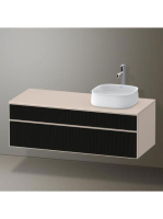 Duravit Zencha jobbos alsószekrény 130, tölgy fiókrendezővel, strukturált fekete/matt taupe ZE4822R63830I00