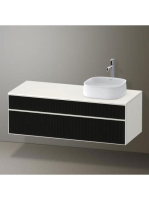 Duravit Zencha jobbos alsószekrény 130, tölgy fiókrendezővel, strukturált fekete/matt fehér ZE4822R63840I00