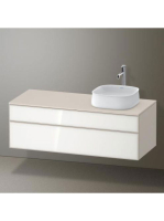 Duravit Zencha jobbos alsószekrény 130, fiókrendező nélkül, fehér üveg/matt taupe ZE4822R64830000