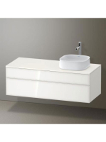 Duravit Zencha jobbos alsószekrény 130, tölgy fiókrendezővel, fehér üveg/matt fehér ZE4822R64840I00