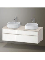 Duravit Zencha alsószekrény 130, tölgy fiókrendezővel, fehér üveg/matt taupe ZE4823B64830I00