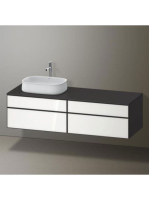 Duravit Zencha balos alsószekrény 160, tölgy fiókrendezővel, fehér üveg/matt grafit ZE4824L64800J00