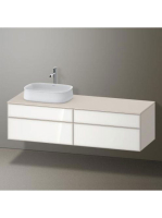 Duravit Zencha balos alsószekrény 160, tölgy fiókrendezők, fehér üveg/matt taupe ZE4824L64830L00