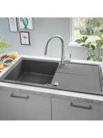 Grohe K400 Felülről beépíthető kompozit mosogatótálca csepeg