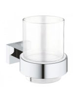 Grohe Essentials Cube kristálypohár tartókonzollal, króm 407