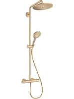 Hansgrohe Croma Select S zuhanyrendszer, termosztátos, kézizuhannyal, EcoSmart, szálcsiszolt bronz 26891140