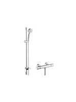 Hansgrohe Croma 100 zuhanyrendszer Vario zuhanyrúddal és Ecostat termosztáttal, króm 27035000