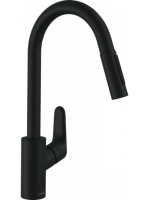 Hansgrohe Focus M41 mosogató csaptelep kihúzható kifolyóval, matt fekete 31815670