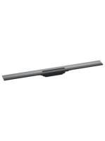 Hansgrohe RainDrain Flex oldalfal mellé zuhanylefolyó 90 cm, vágható, szálcsiszolt fekete króm 56052340