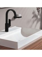 Hansgrohe Vivenis mosdócsaptelep elforgatható kifolyóval, lefolyógarnitúrával, matt fekete 75030670