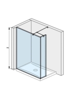 Jika Pure rövid részes üvegfal 140cm 2674280026681 - Fürdősz