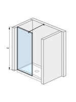 Jika Pure oldalfalhoz rögzített üvegfal 80cm 2684200026681 -