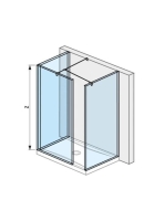 Jika Pure hátfalhoz illesztett sarok üvegfal 78x90cm 2694200