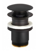 Kludi Push-Open kerek leeresztő túlfolyós mosdóhoz, matt fek