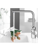 Kludi L-LINE egykaros mosogatócsaptelep ECO funkcióval, króm