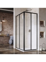 Ravak Supernova SRV2-80 sarokbelépős zuhanykabin (fekete+Tra