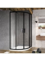 Ravak Blix Slim BLSCP4-90 zuhanykabin (fekete+Transparent) X