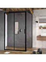 Ravak Blix Slim BLSPS-90 fix oldalfal (fekete+Transparent) X