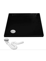 Rea Savoy akril zuhanytálca 90x90 cm szifonnal, fekete REA-K