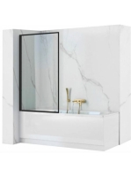 Rea Lagos fix kádparaván 70x140 cm, átlátszó üveggel és feke