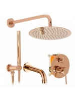 Rea Lungo rejtett zuhanyrendszer kádkifolyóval és boxal, róz