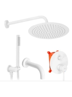 Rea Lungo rejtett zuhanyrendszer kádkifolyóval és boxal, feh