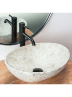 Rea Sofia pultra tehető kerámia mosdótál 41x34,5 cm, szürke