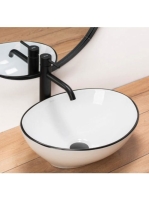 Rea Sofia pultra tehető kerámia mosdótál 41x34,5 cm, fehér /