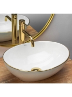 Rea Sofia pultra tehető kerámia mosdótál 41x34,5 cm, fehér /