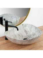 Rea Dora pultra tehető kerámia mosdótál 51,5x40 cm, szürke k