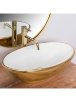 Rea Pamela pultra ültethető kerámia mosdótál 53x33 cm, fehér