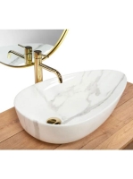 Rea Greta Bianco Pultra tehető kerámia mosdó 65,5x40 cm, fén