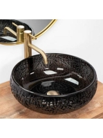 Rea Ice Black 42 pultra tehető üveg mosdó REA-U6660 - Fürdős