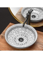 Rea Arte pultra ültethető kerámia mosdótál 40x40 cm, sötétsz