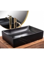 Rea Inga pultra tehető kerámia mosdótál 51x34,5 cm, matt fek