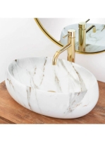 Rea Linda pultra ültethető kerámia mosdótál 48,5x34 cm, fény