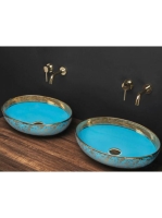 Rea Margot pultra ültethető kerámia mosdótál 52x40 cm, azúrk