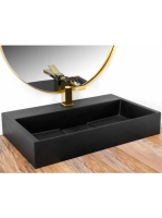 Rea Goya öntött márvány mosdótál 60x37 cm, matt fekete REA-U