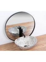 Rea Sofia pultra tehető mosdótál 41x34,5 cm, szürke kőminta