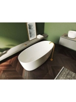 Riho Oval SOLID SURFACE szabadonálló kád 160x72 cm, matt feh