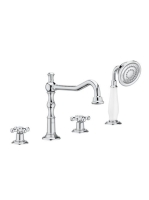 Roca Carmen kádperemre szerelhető 4 részes csaptelep, króm A